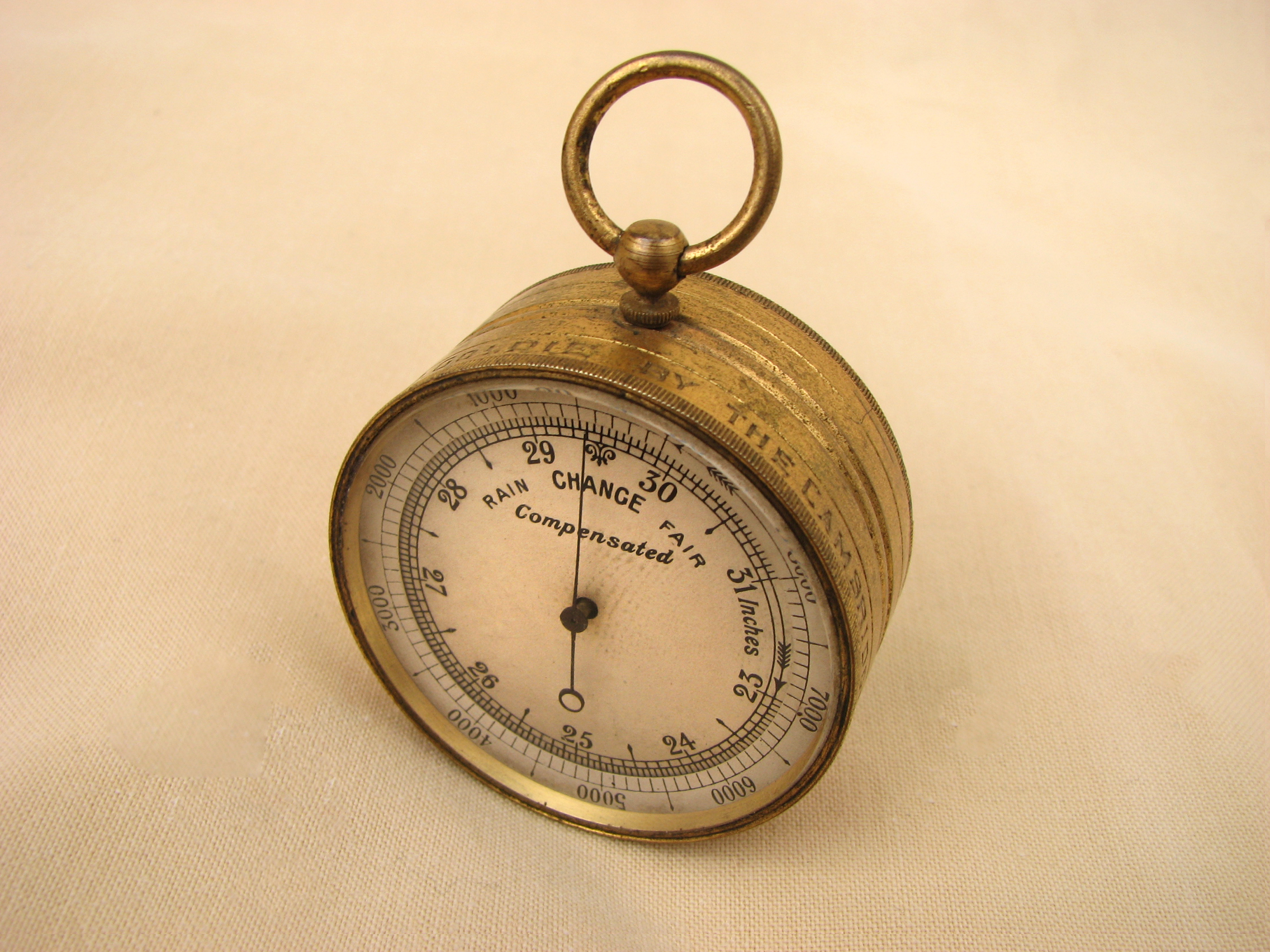 1903 University Boat Race pocket barometer from Cambridge crew to CJD Goldie